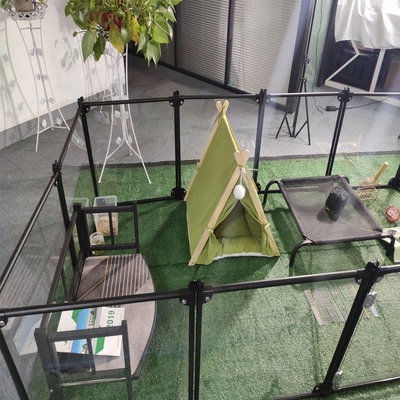 Alumínio Pet Playpen Kennel 65 x 91 cm 12 painéis preto Carregamento de mais de 23 toneladas em 40 HQ