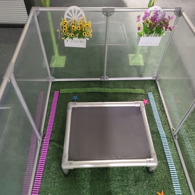 Animal Padrão Acrílico Transparente Dobragem Cercas Pet para fácil interior e portabilidade