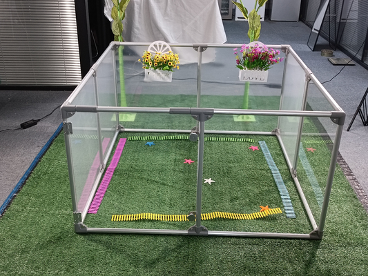 Animal Padrão Acrílico Transparente Dobragem Cercas Pet para fácil interior e portabilidade