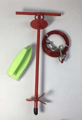 Animal de estimação Espiral Ground Nail Fixed Pile Dog Pile com Double Head Hook Steel Wire Traction Rope