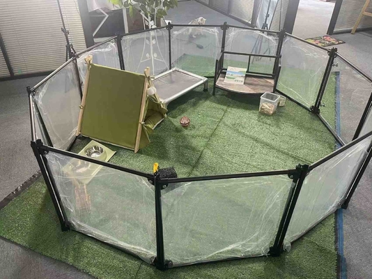 Fecho de botão portátil de aço inoxidável playpen cerca de animais de estimação gaiola para gatos e répteis