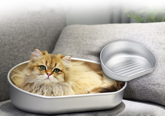 Lavar à mão Large Pet Cat Litter Pan Padrão Sólido Manual de Limpeza Kitten Cat Toilet Box