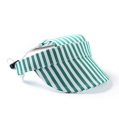 Chapéu de sol de cachorro a riscas Chapéu desportivo de cachorro ajustável para filhotes Cachorros pequenos Chapéu de algodão para animais de estimação