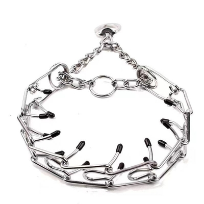 Colarinho de Cão Prateado para Treinamento de Animais Aheasoun Prong Colarinho Choke Colarinho Pinch Colarinho