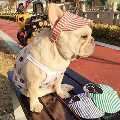 Sombrinhos de desporto para animais de estimação com buraco nas orelhas boné de beisebol ajustável para cães em padrão de impressão
