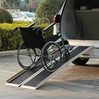 2-8ft Alumínio de cadeira de rodas rampa antiderrapante rampa dobrável para porta rampa portátil