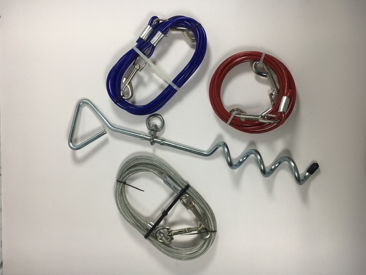 470g Cão de estimação de trabalho pesado espiral cinto de aço cabo de metal de âncora para viagens cadeias de ligação ao ar livre