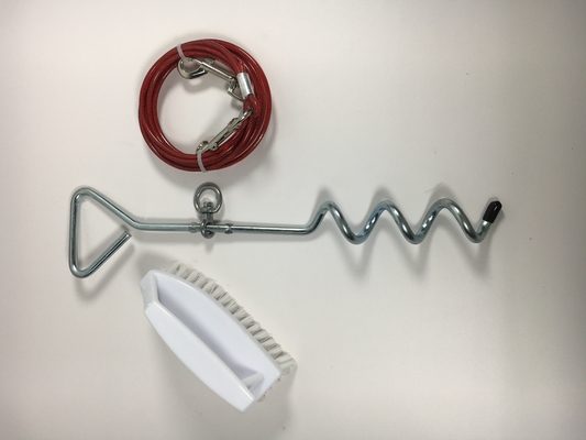 470g Cão de estimação de trabalho pesado espiral cinto de aço cabo de metal de âncora para viagens cadeias de ligação ao ar livre