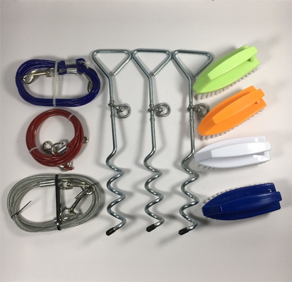 470g Cão de estimação de trabalho pesado espiral cinto de aço cabo de metal de âncora para viagens cadeias de ligação ao ar livre