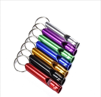 4.5cm*0.8cm Chave de chave de assobio de cão para treinamento de animais de estimação som alto assobio de liga de alumínio