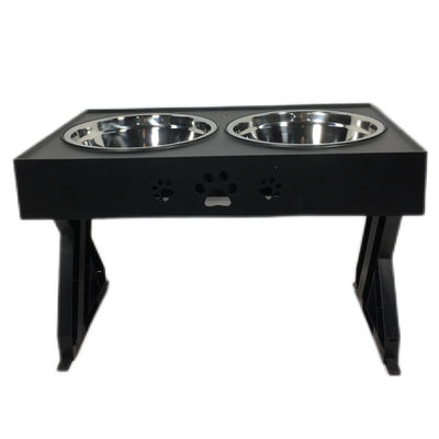 Cachoeiras duplas de aço inoxidável preto para cães grandes sem derramamento antiderrapagem de altura ajustável Proteção cervical