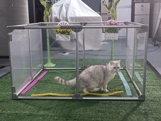 Canil de brinquedos para animais de estimação interior com padrão de animal de estilo de moda e cerca de exercício do cão