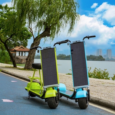 Scooter solar de 36V com painel solar elegante e design dobrável 35-70km de autonomia por carga