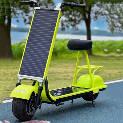 Scooter solar de 36V com painel solar elegante e design dobrável 35-70km de autonomia por carga