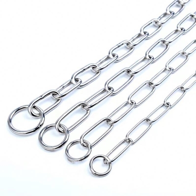 Colarinho de Cão de Aço Inoxidável com Corda de Metal e Cadeia à Prova de mordidas