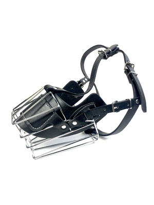 Máscara de focinho ajustável extra grande para cães grandes Circunferência do pescoço 46-53cm Preto