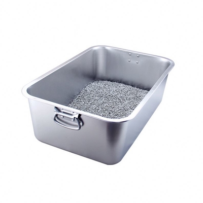 45x30x10cm Tamanho Caixa sanitária de gato lavável para limpeza de animais de estimação Material de aço inoxidável