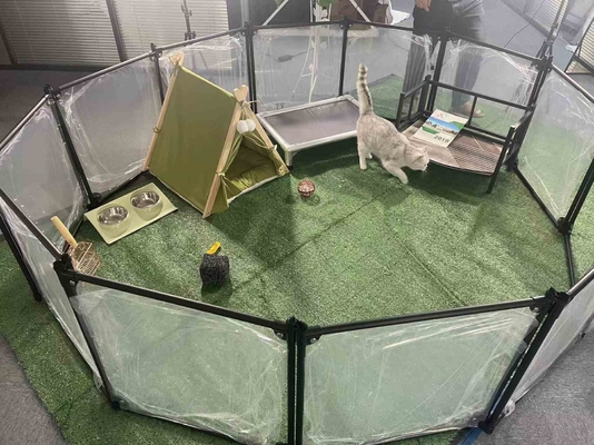 Fechamento de botão 12 painéis Jardim de brinquedos acrílico para cães para treino e portabilidade de animais de estimação