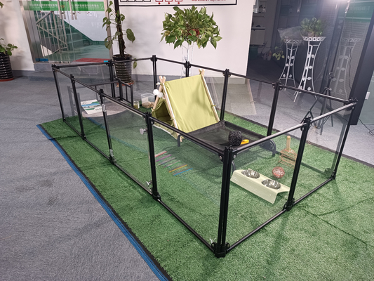Padrão personalizado Luxo Acrílico Alumínio Desmontável Pet Playpen Cat Kennel House Cão vedação caneta