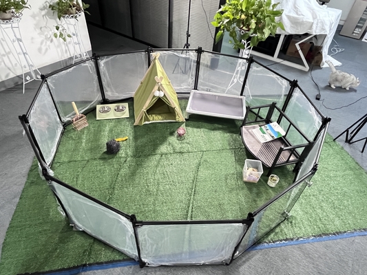 Padrão personalizado Luxo Acrílico Alumínio Desmontável Pet Playpen Cat Kennel House Cão vedação caneta