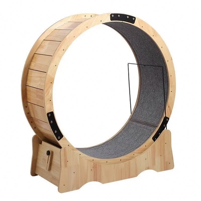 Brinquedos de fitness para animais de estimação Estaca de corrida para gatos com roda de corrida muda e suporte de escalada para gatos de madeira maciça