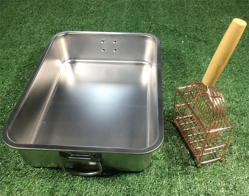45x30x10cm Bacia de lixo de gato de aço inoxidável Tipo aberto conveniente para limpeza de fezes