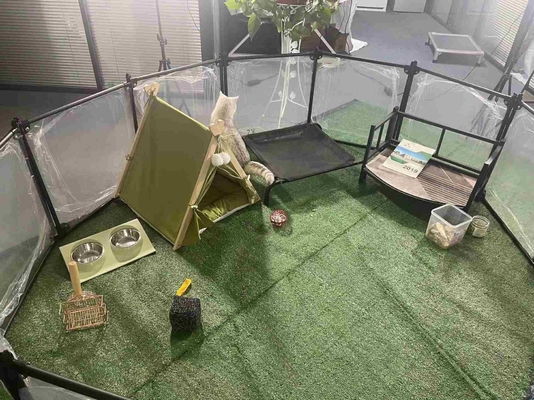 Jardim de brinquedos portátil para animais de estimação para interior / exterior cor personalizada 6/8/10/12 Pcs fechamento de botão