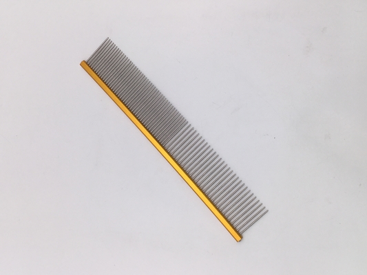 Logotipo personalizado de aço inoxidável pets Open-Not Comb 19cmx3.2cm para Pet Grooming Needs