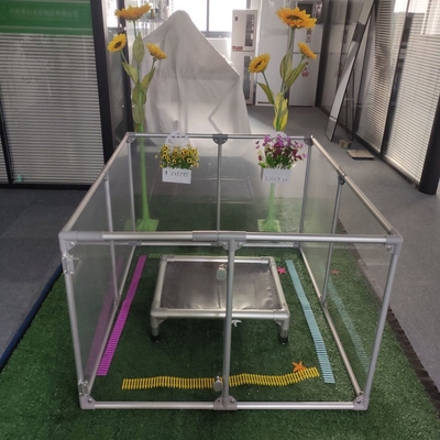 Padrão personalizado cerca de cão portavel dobrável playpen animal de estimação com painéis de acrílico removíveis
