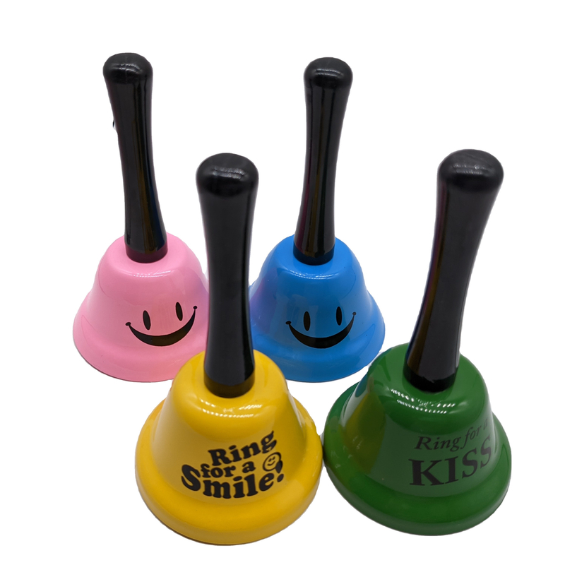 120g Logotipo personalizado Mão de mesa Campainha de beijo Campainha de chamada Cute Party Toy Ring para Campainha de mão