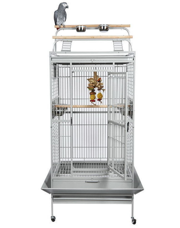 Caixa de pássaros de metal quadrado para grandes papagaios 40 HQ Loading 168 Sets Bird Breeding