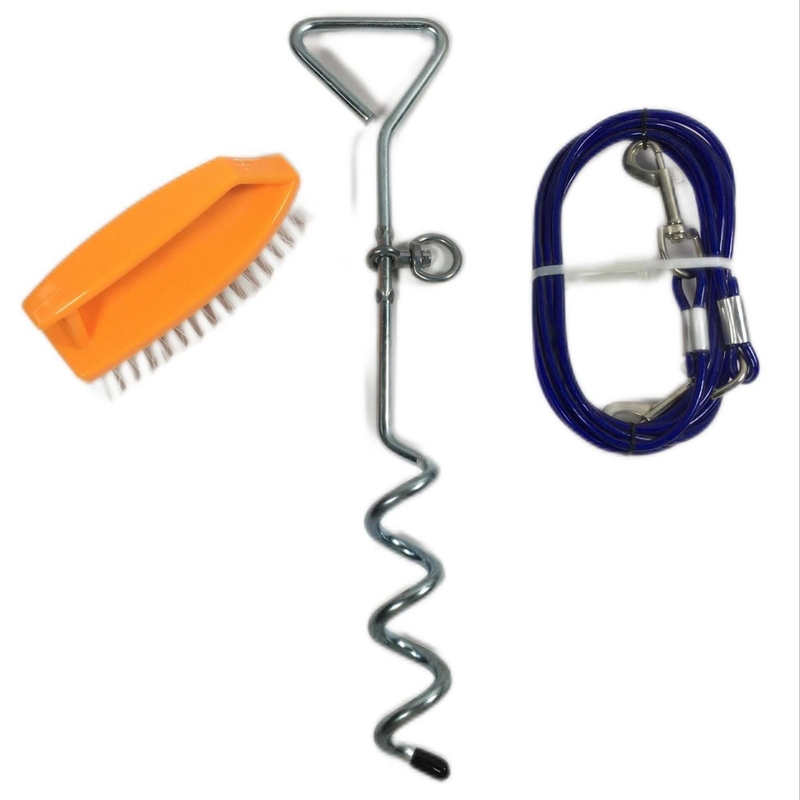 470g Cão de estimação de trabalho pesado espiral cinto de aço cabo de metal de âncora para viagens cadeias de ligação ao ar livre