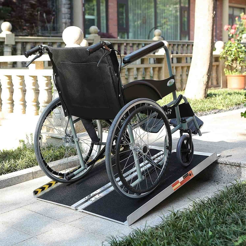 Rampa de cadeira de rodas leve Rampa de alumínio antiderrapante para casa Capacidade de carga 600lbs
