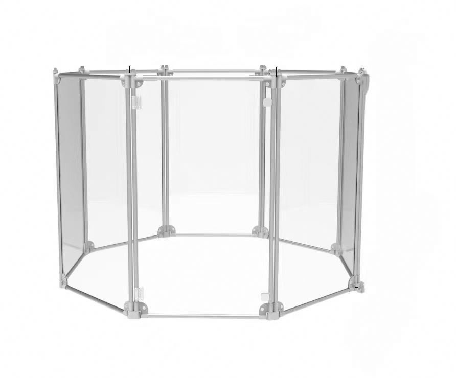 Quadrado Acrílico Alumínio Desmontável Pet Playpen para Transparente Casa Kennel gato