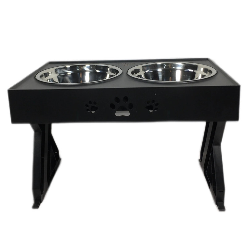 Cachoeiras duplas de aço inoxidável preto para cães grandes sem derramamento antiderrapagem de altura ajustável Proteção cervical